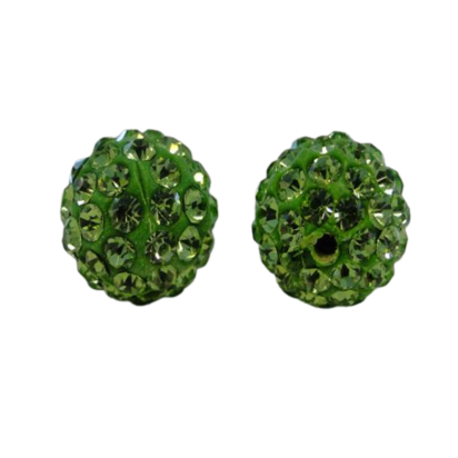 Shamballa Bead - 14mm - Peridot