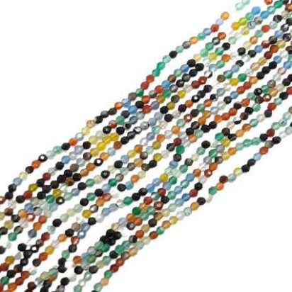Faceted Natural stones - 2mm - Colour agate
