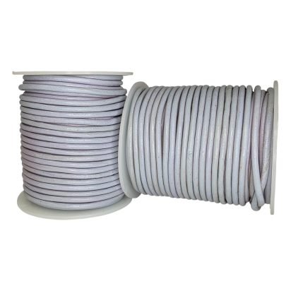 Round Leather Cord - Lavender - 3mm