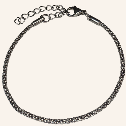 Popcorn Chain Bracelet - Silver - 2mm - Item 905