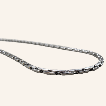 Square Boston Chain Necklace - Silver - 2mm - Item 985
