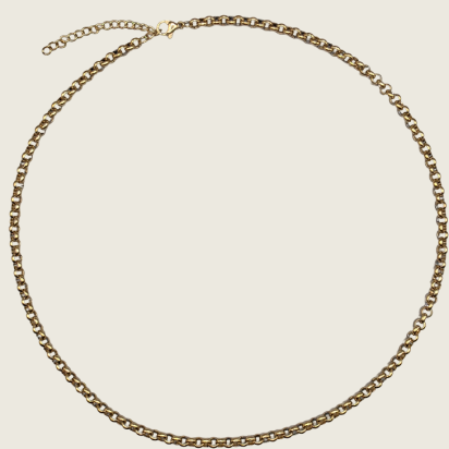 Semicircle Wire Belcher Chain Necklace - Gold - 3mm - Item 988