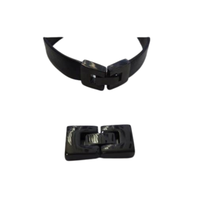 Stainless Steel Snap Lock Clasp: MGST14 10x2,5mm (Black)
