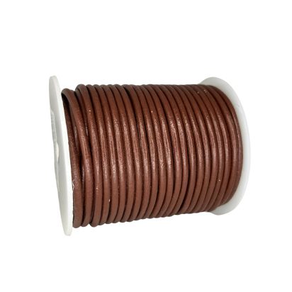 round leather cord 3mm mid brown