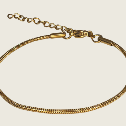 Soft Round Snake Chain Bracelet – Gold - 1.5mm - Item 901