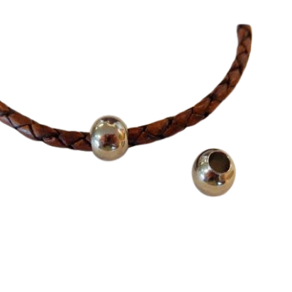 Stainless steel part for round leather: SSP-36 4mm (Steel)