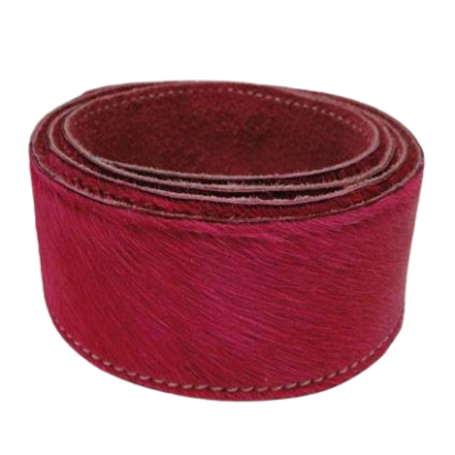 Hair-on leather belts - 40mm - Fuchsia