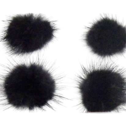 Mink Pom Pom Black