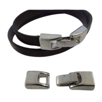 Zamak Snap Lock Clasp: MGL 280 6x2mm (Silver)
