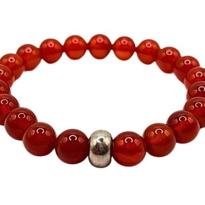 Carnelian Gemstone Bracelet: Style-504 (8mm)