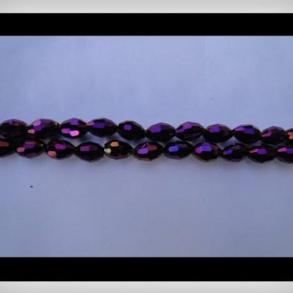 Rice Glass Beads - 4mm*6mm (Metallic Amethyst)