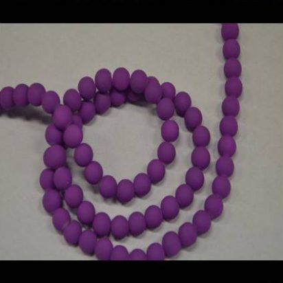 Round Glass beads 8mm - Neon Purple