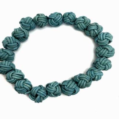 Leather Beads -8mm-Sky Blue