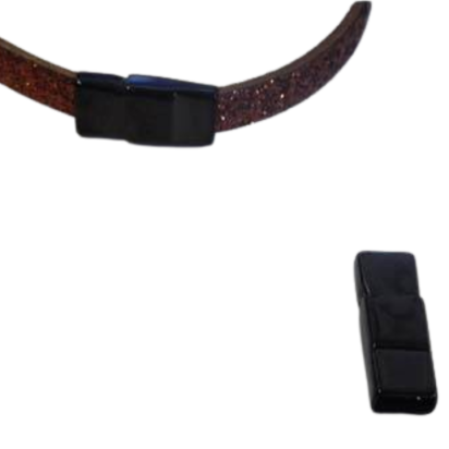 Stainless Steel Magnetic Clasp: MGST-165 6.5*2.5mm (Black Matt)