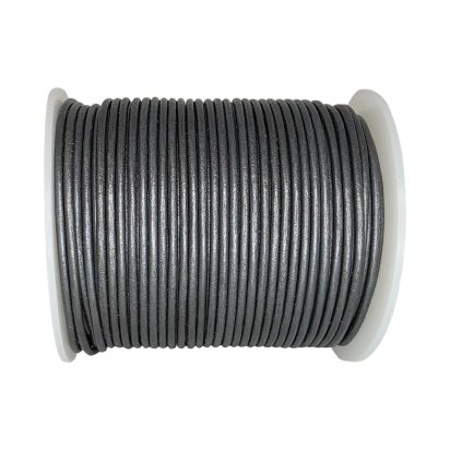 Round leather cord - 2mm - Metallic Ginnetal