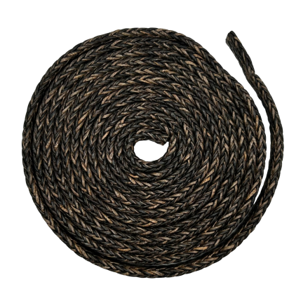Spiral braided leather cords - 11x6mm - vintage dark green