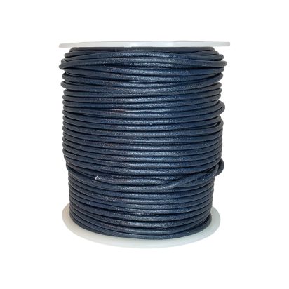 Round leather cord-2mm-Marine blue