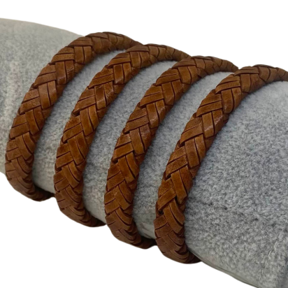 Argentine braided style - 8x3.5mm - vintage brown