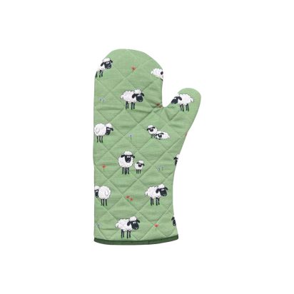 Green Sheep Oven Mitt