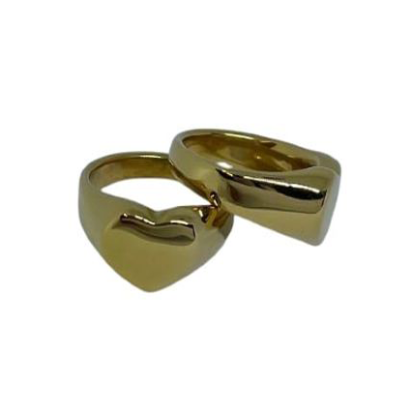 Stainless steel ring parts - SSP1006 – Size 9 – Gold