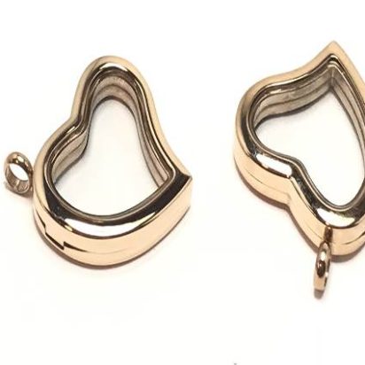 Stainless steel pendant: SSP 323 29x34mm (Rose Gold) Heart