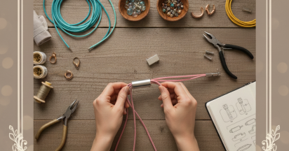 How to make easy round braided leather cord bracelet with a magnetic clasp