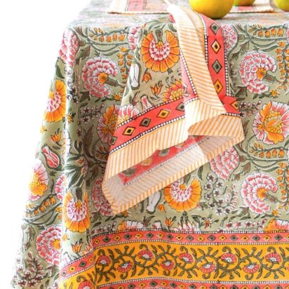 Brightly Patterned Waxed Tablecloth