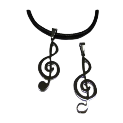 Stainless steel pendant: SSP-492 18x42mm (Steel) Treble Clef