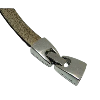Zamak Snap Lock Clasp: MGL-240 12x3.5mm (Antique silver)