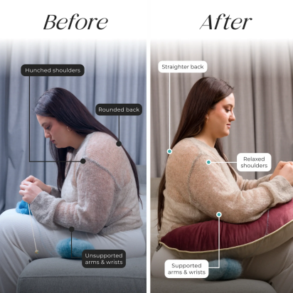 Crochet, Knitting and Gaming Pillow - Blue