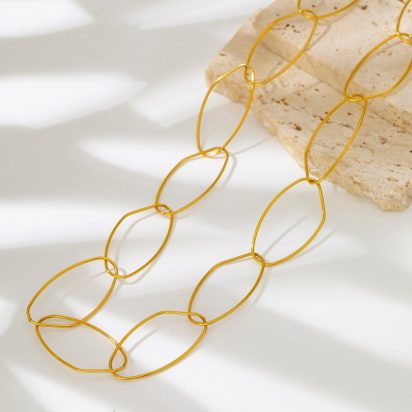 Gold Plated Stainless Steel Necklace - 519