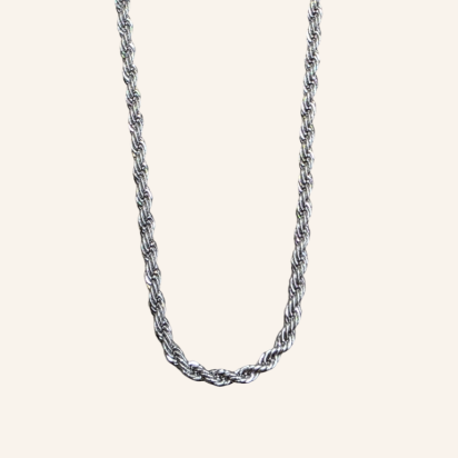 Rope Chain Necklace - Silver - 2mm - Item 906