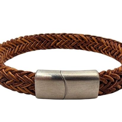 Spiral Braided Leather Bracelet - Style 339