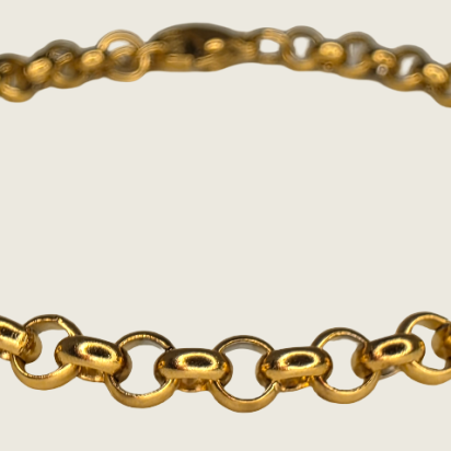 Semicircle Wire Belcher Chain Bracelet - Gold - 3mm - Item 988