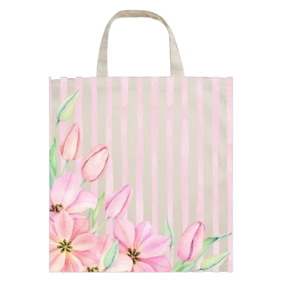 Cotton Tote Bag - pink flower