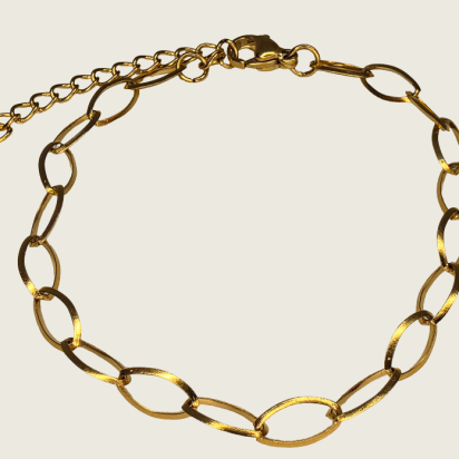 Almond Chainlink Bracelet - Gold - Item 991
