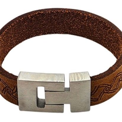 Plain Flat Leather Bracelet - Style 283