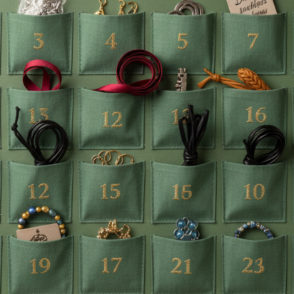 Advent Calender from Leather Bracelets and Other Jewelries