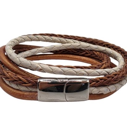 Combination Leather Bracelet - Style 240