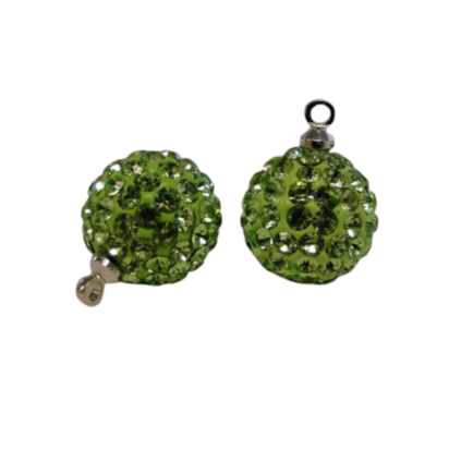 Shamballa Crystal Hanger: 12mm Peridot