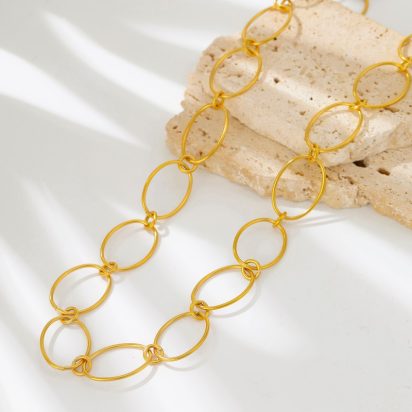 Gold Plated Stainless Steel Necklace - 518