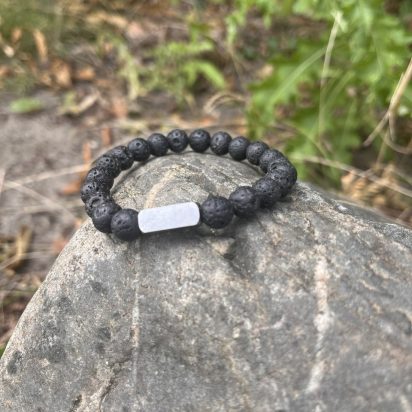 Lava Stone Gemstone Bracelet: Style-502 (8mm)