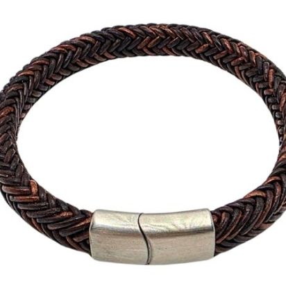 Spiral Braided Leather Bracelet - Style 337