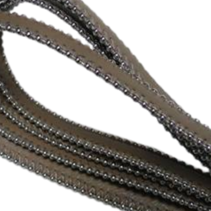 Real Nappa Flat Leather with steel balls chains - 10mm - Light Taupe