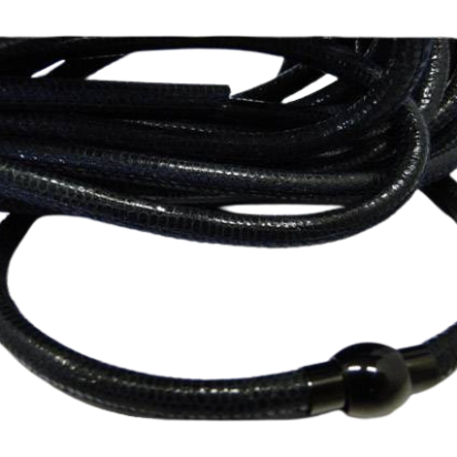 Round stitched leather cord Snake Skin Blue night-6mm