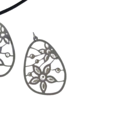 Stainless Steel Pendant: SSP-541 31x42mm (Steel) Flower