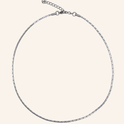 Square Boston Chain Necklace - Silver - 2mm - Item 985