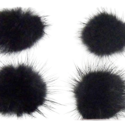 Mink Pom Pom Black