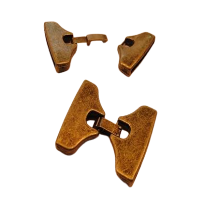 Zamak Snap Lock Clasp: MGL 138 30x2,5mm (Antique gold)