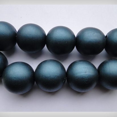 Wooden Beads - Metalic Dark Blue